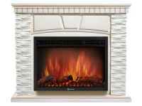 Портал Firelight Porto 25U (угловой) камень белый, шпон белёный дуб
